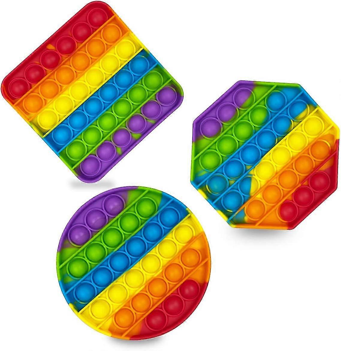 3 Pack Colorful Pop Sensory Fidget Toys Squeeze