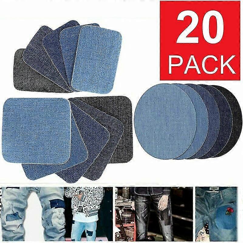 20pcs Ironing And Patching Denim Fabric Patch Diy Design Jeans Denim Patch