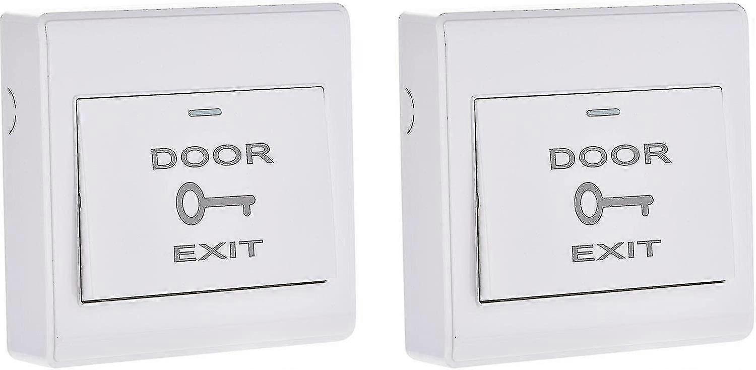 Sourcing Karta Tryck för att avsluta Tryckknapp Släpp Switch Dörr Åtkomstkontrollsystem Pc Panel 86mmx86mm 12v 3a Vit 2st