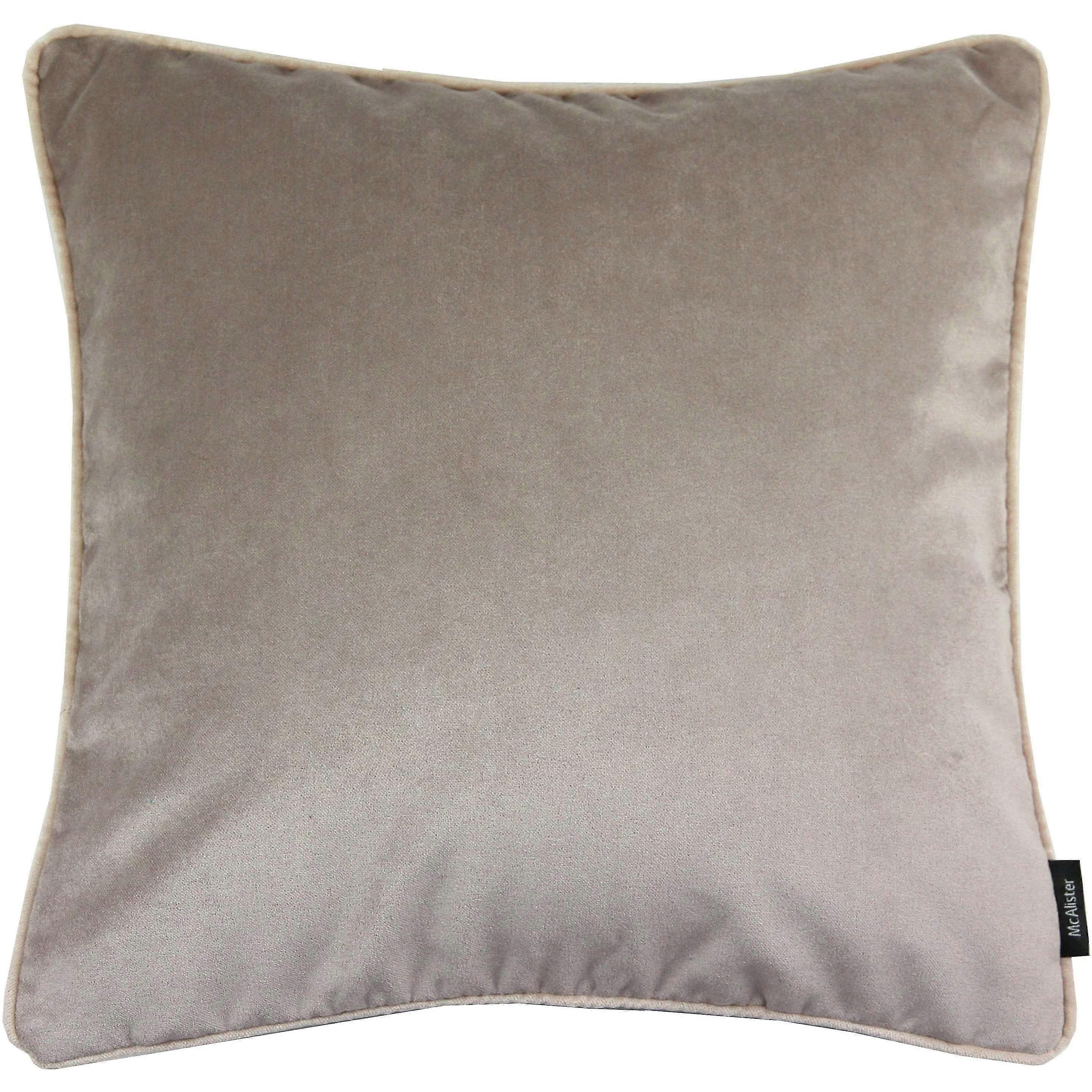 Mcalister textiles matt beige mink velvet cushion