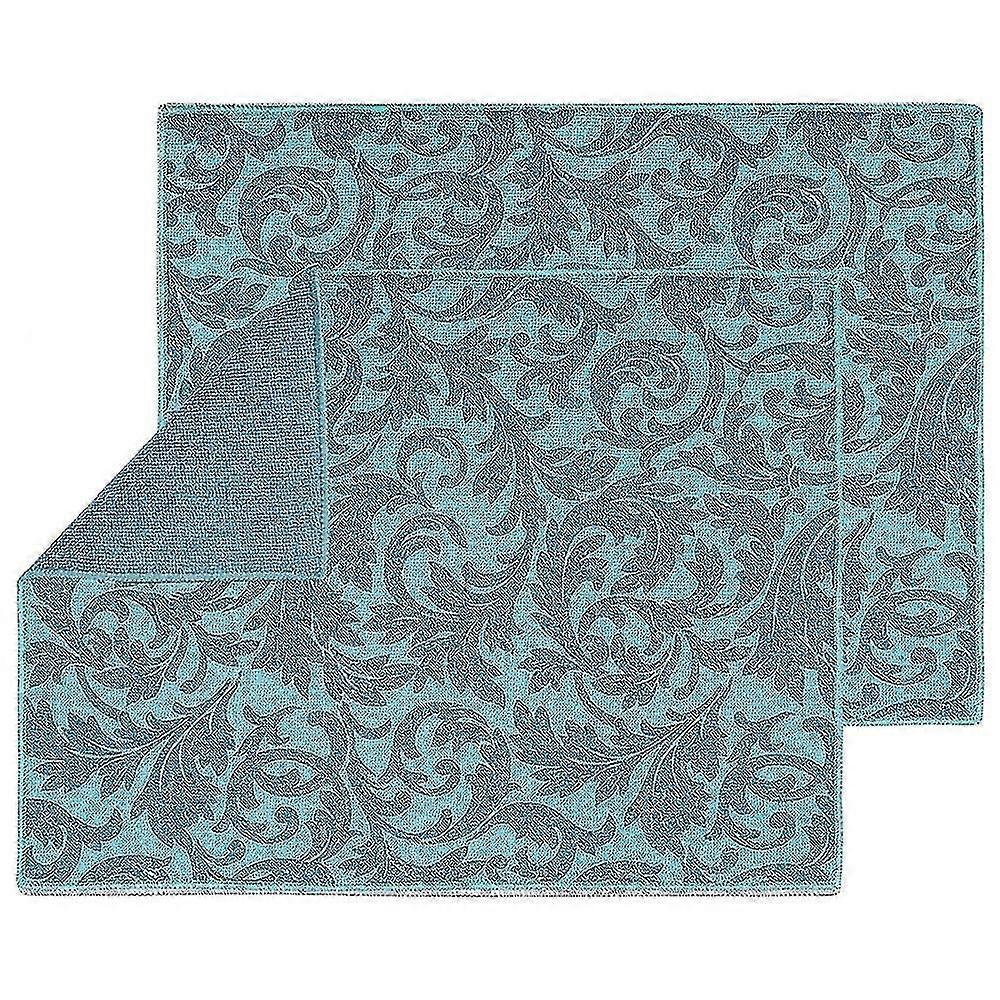 Washable Dish Drying Mats Compatible With Kitchen Counter Large (blue Vine)