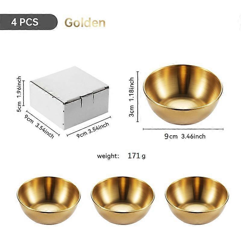 Dip Dishes Round Seasoning Containers gold