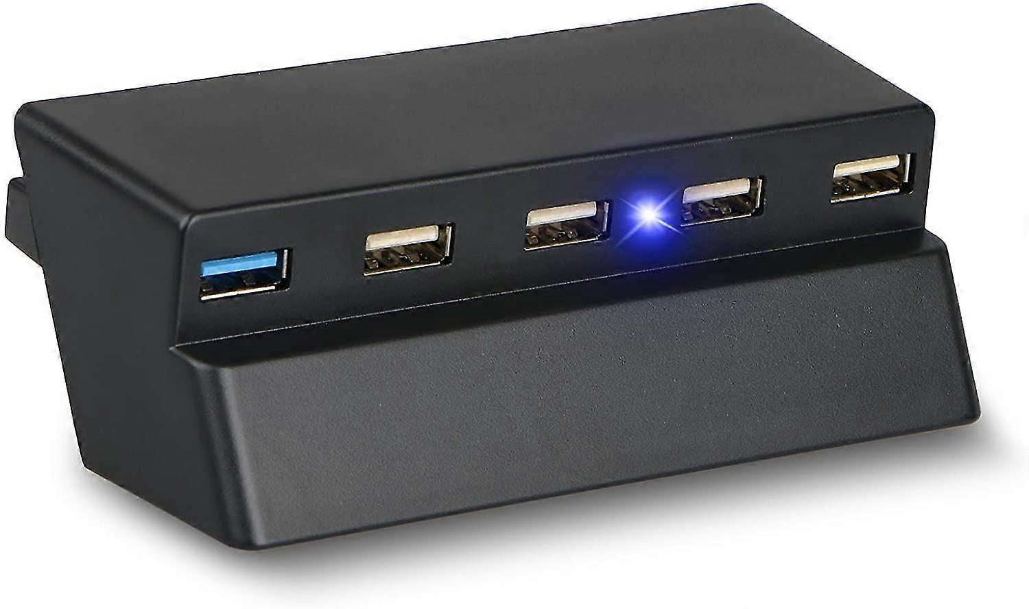 Finydr 5 Port Usb Hub For Ps4 Slim Only, Usb 3.0/2.0 High Speed Charger Controller Splitter Expander For Playstation 4 Slim