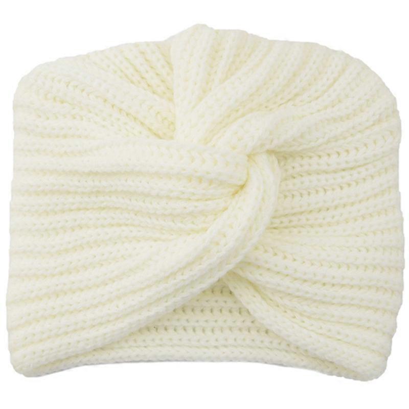 Lady Knitted Turban Cross Twist Wrap Cap Beanie Headband Hats