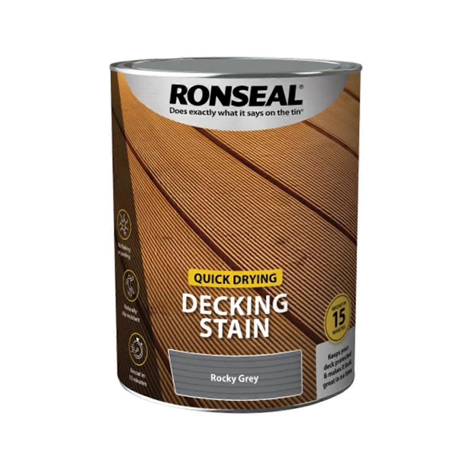 Quick Drying Decking Stain Rocky Grey 5 litre
