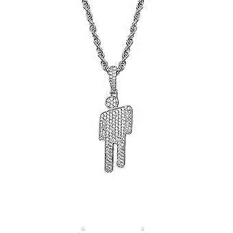 ビリーアイリッシュ女性ネックレスシルバーペンダント、チャーム