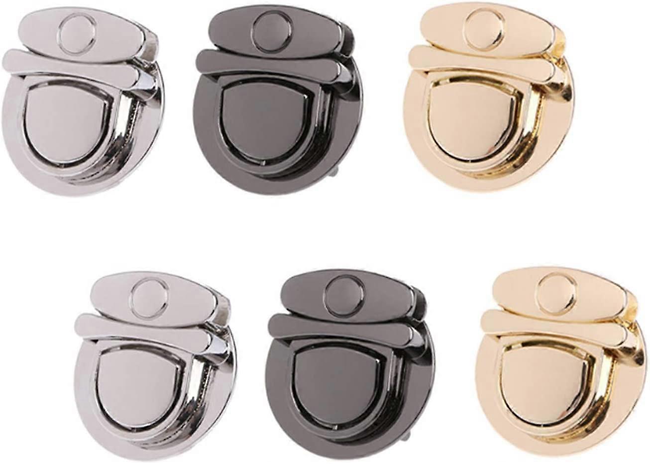 Turn Lock Clasps Practical Purse Closure Twist Buckle Fasteners Round Shape Metal Hardware Clip for DIY Craft Handbag Wallet Purse Making Bags Parts A