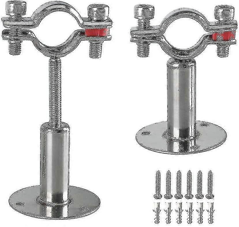 Stainless Steel Wall Mount Ceiling Mount Pipe Supports, 2pcs Adjustable Pipe Bracket Clamp Pipe Straps With Screws