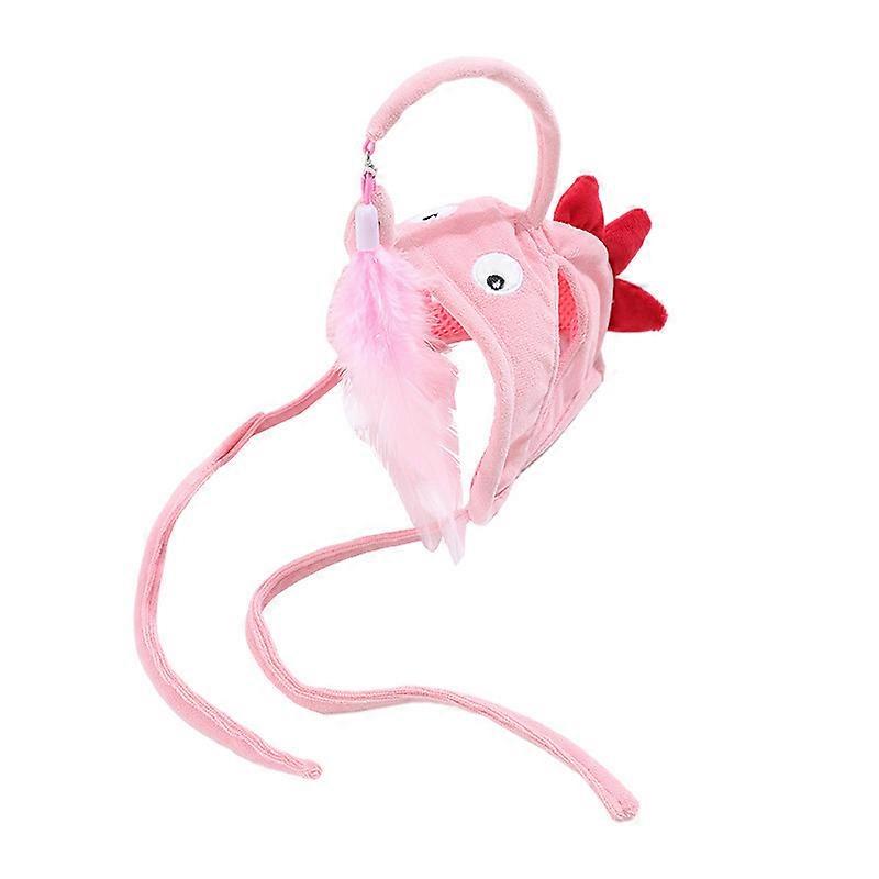 Cat Teaser Stick Hat Interactive Funny Relieve Boredom Long Pole Head Mounted Cat Wand for Cats Kittens