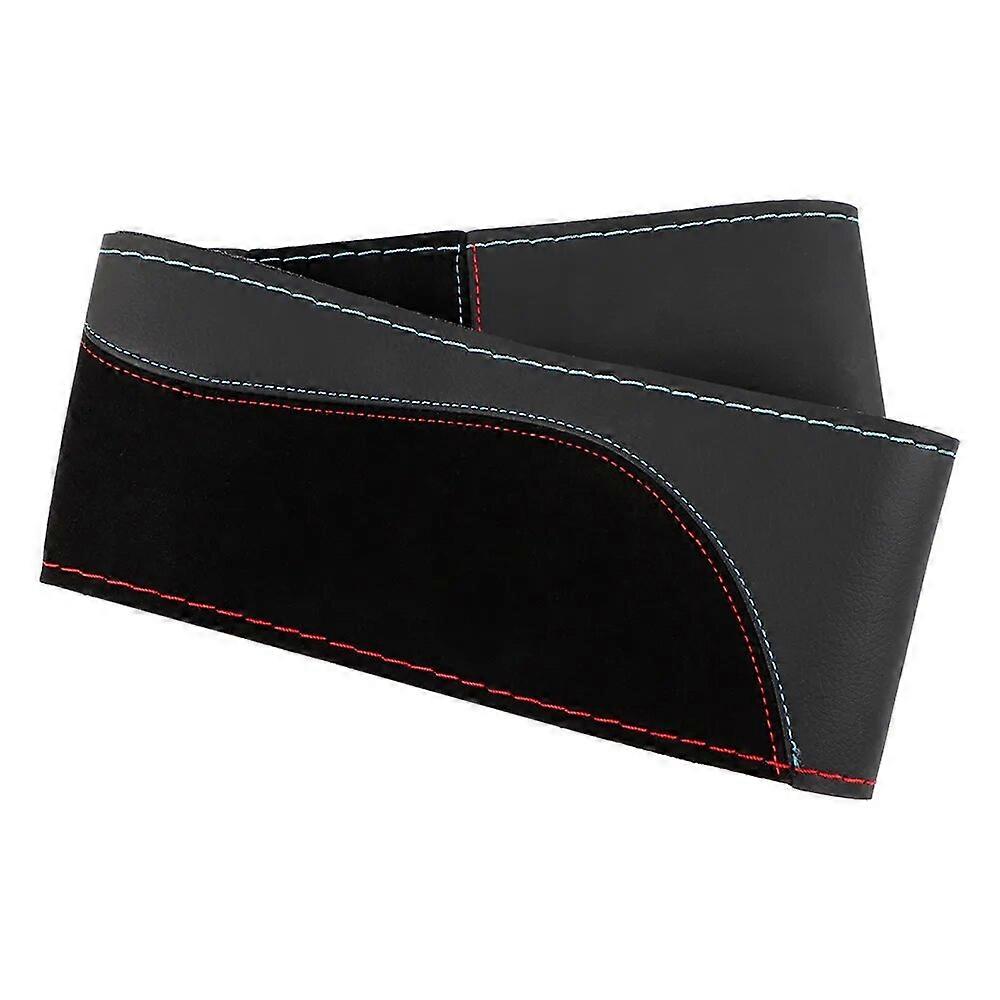 O SHI CAR 38cm DIY Steering Wheel Cover Wear-resistant Soft PU + Suede Leather Car Steering-Wheel Braid With Needles Thread