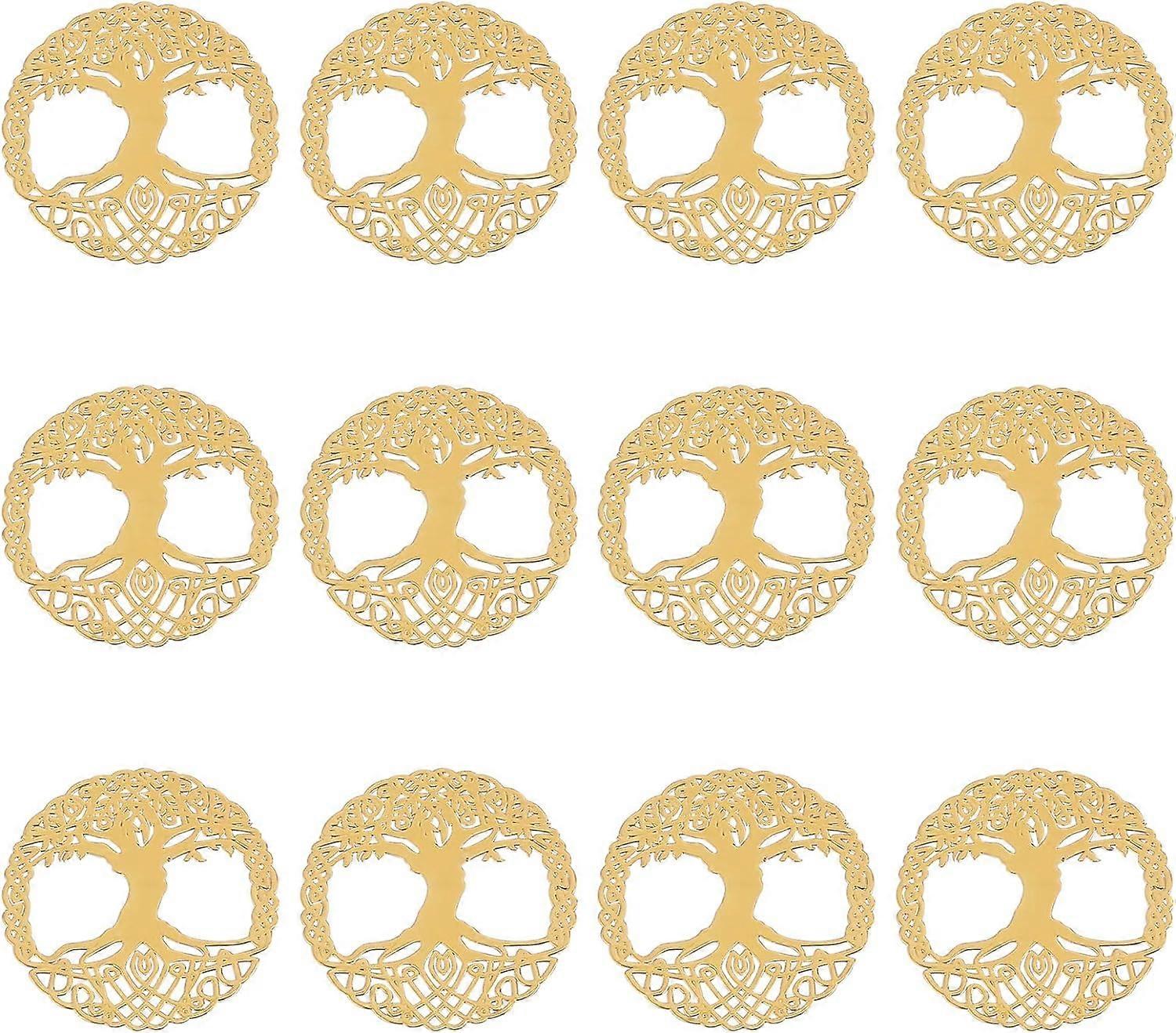 16pcs Tree of Life Stickers 35mm Geometry Orgone Pyramid Sticker Self Adhesive Golden Brass Stickers Energy Tower Material for Scrapbooks DIY Resin Cr