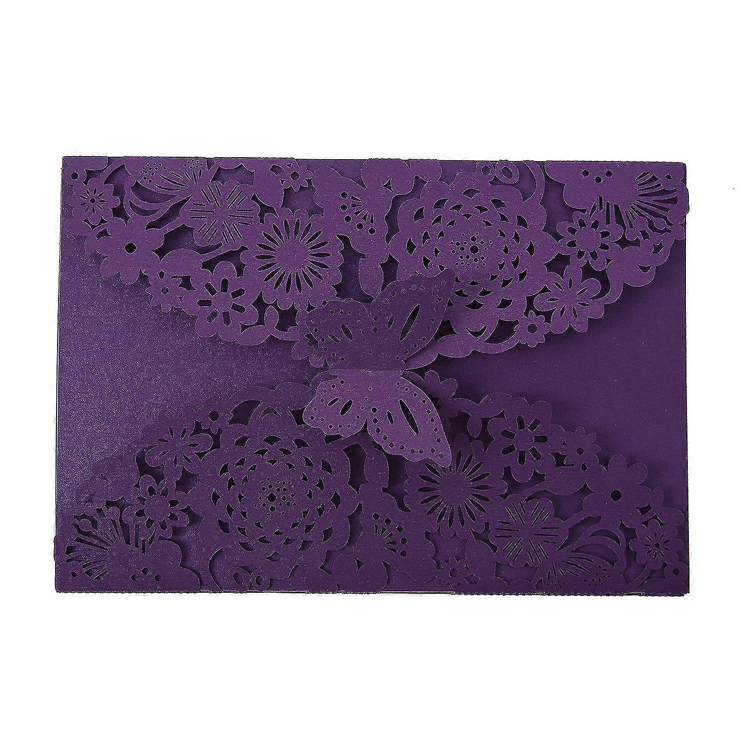 10pcsset Delicate Carved Butterflies Romantic Wedding Party Invitation Card Envelope Invitations F