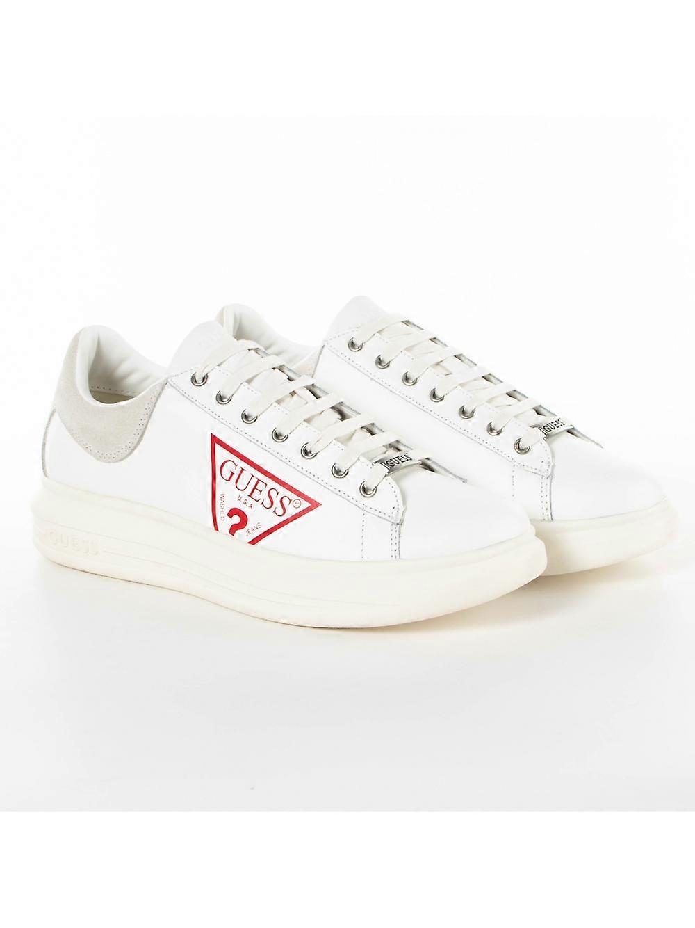 Sneaker Guess Red triangle logo Men White