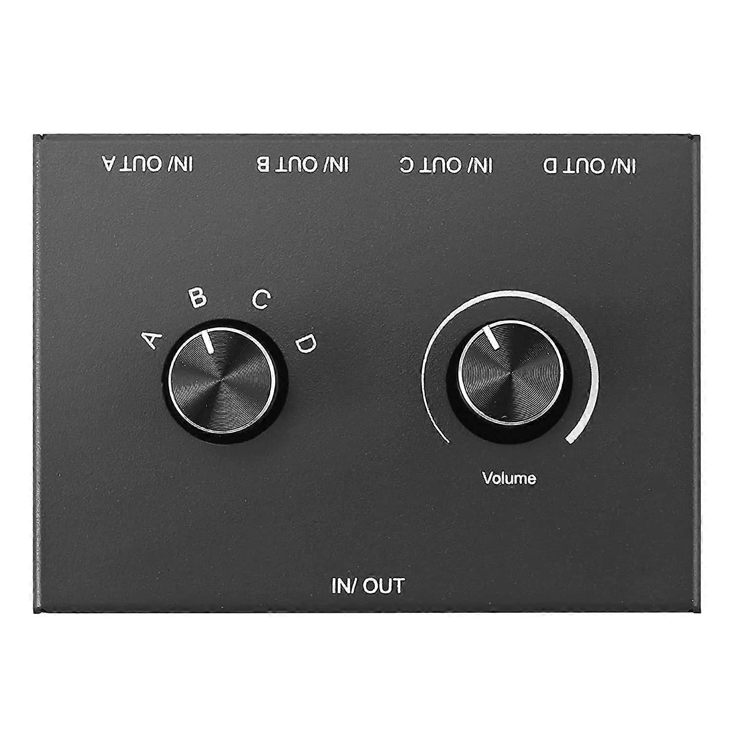 4 Port 3.5mm Stereo Audio Switcher Support 1 in 4 Out or 4 in 1 Out for PC Phone Laptop Headphone