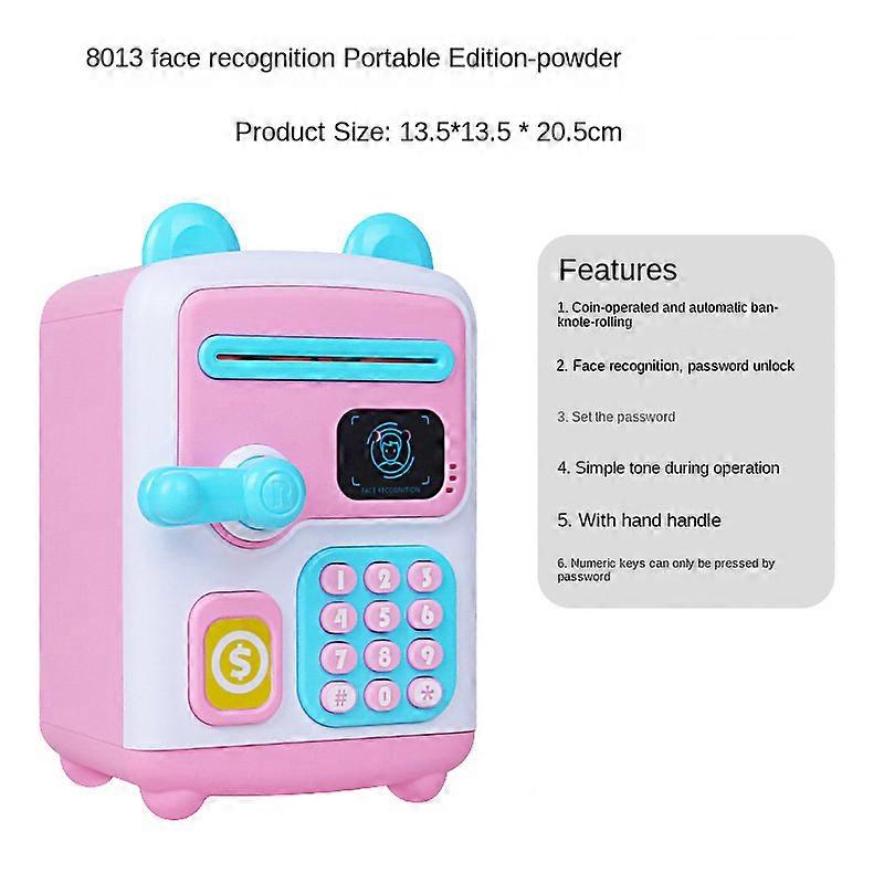 Bank Coin Storage Deposit Auto Scroll Paper Banknote Simulated Face Recognition ATM Cash Money Saving Box Gift For Kids