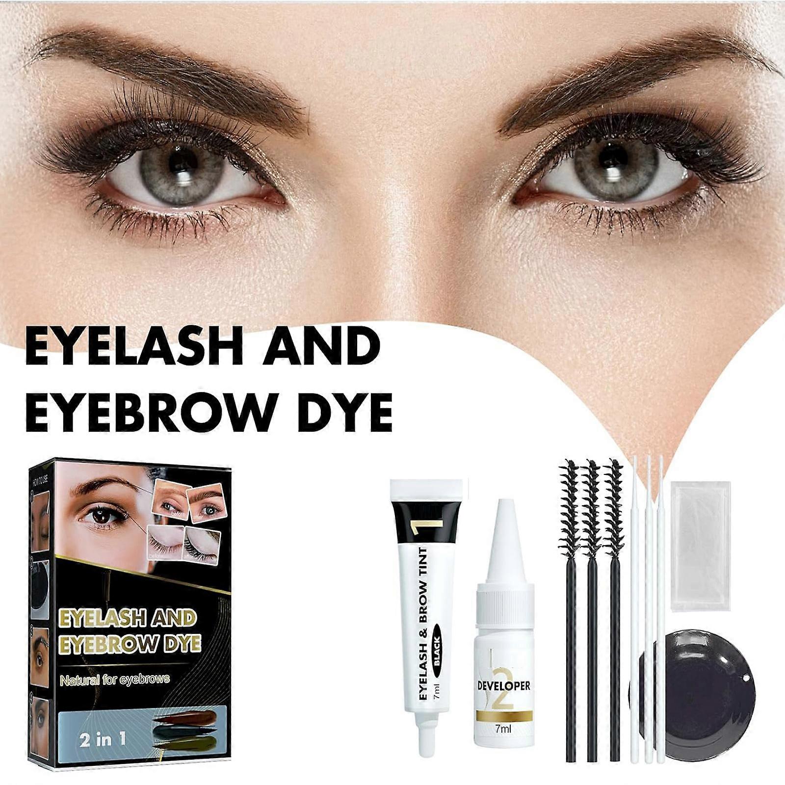 Eyelash Tint Kit, Eyebrow Tint and Lamination Kit, Lash Lift, Professional 4 Weeks Long Lasting, Eyelash Dye with Complete Tools