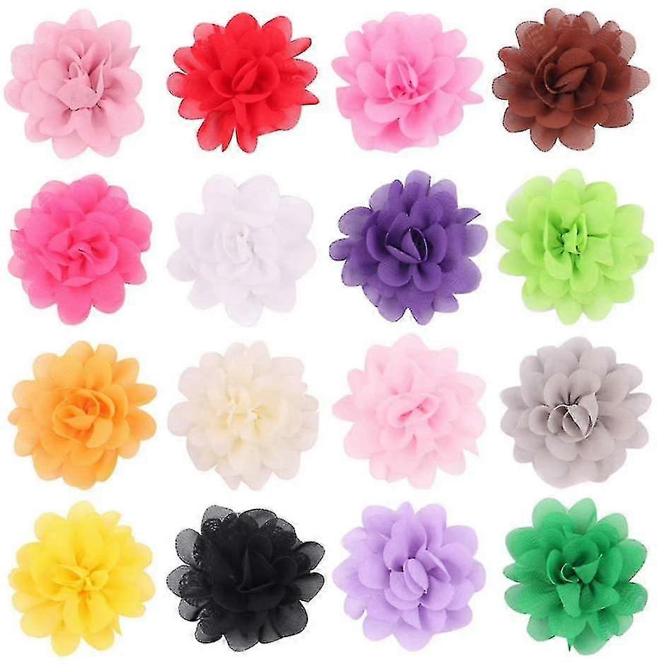20 Pack Girl Hair Clips 2 Flower Chiffon Crocodile Clips Barrettes