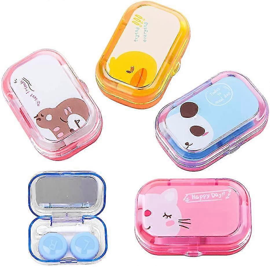 4pcsコンタクトレンズケース、ポータブルコンタクトレンズケース、ポータブル漫画コンタクトレンズ