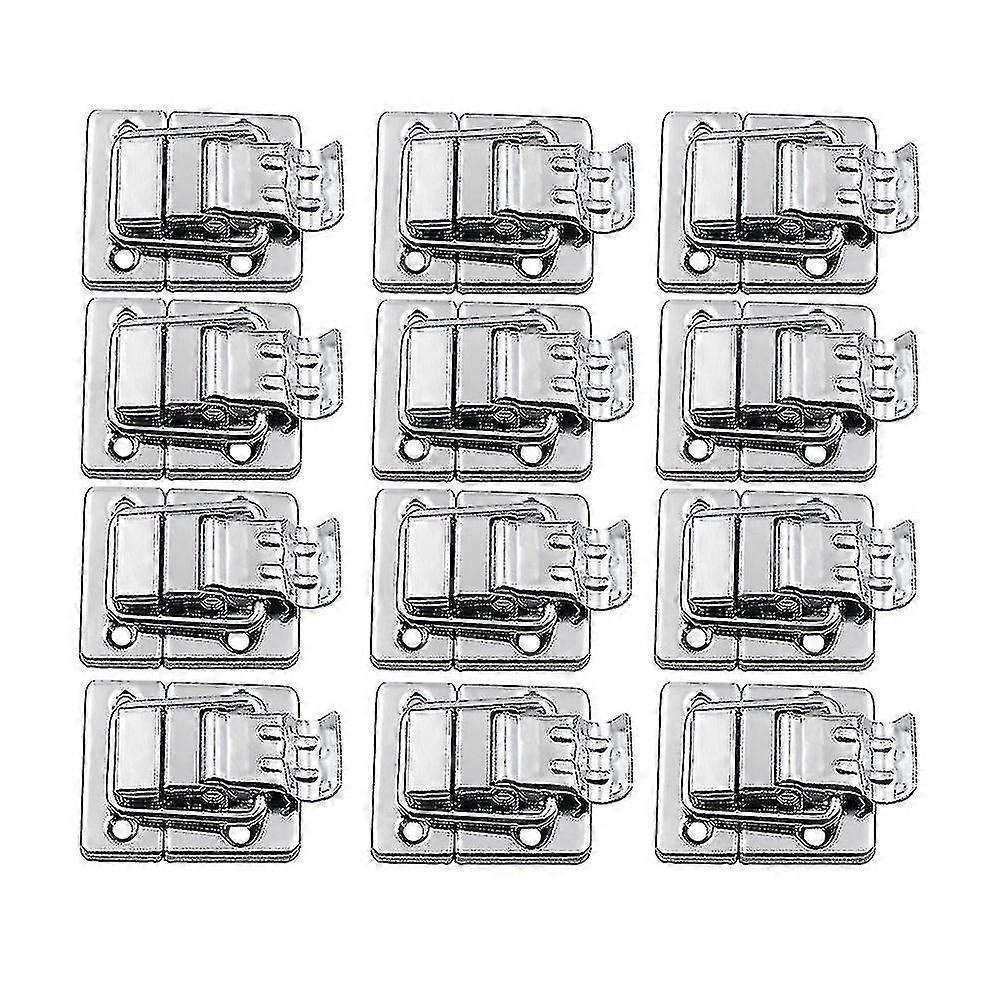 12pcs Silver Fastener Toggle Latches Catch Suitcase Boxes Buckles Trunk Lock