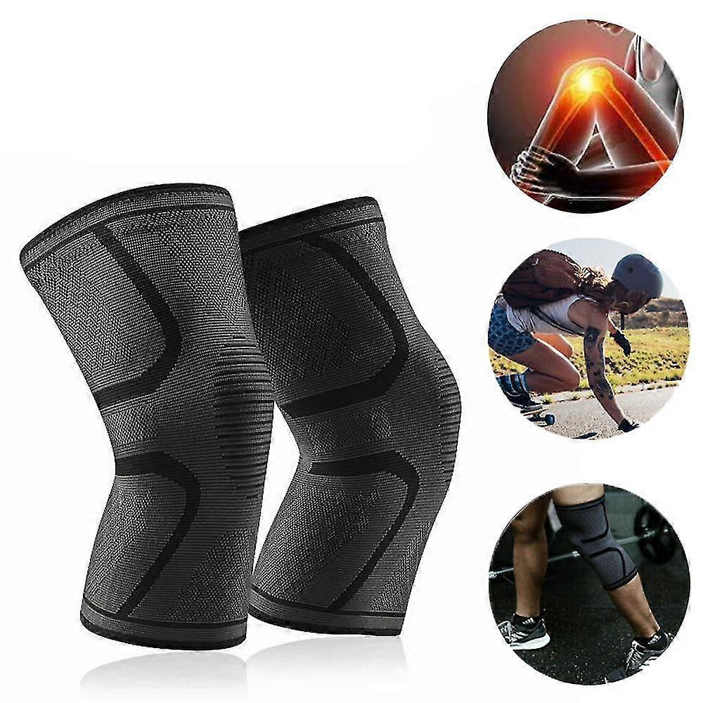 2pcs שרוולי ברכיים דחיסת סד תמיכה הילוכים מפרקים כאב הקלה על אלסטי הגנה אלסטית