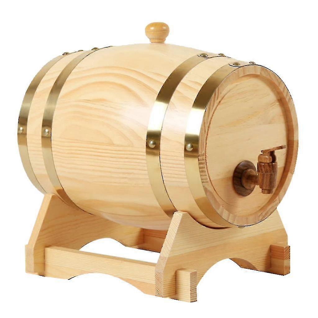 Retro 1.5L/3L Oak Wine Barrel Storage With Base For Whiskey Liquor Hotel Decoration