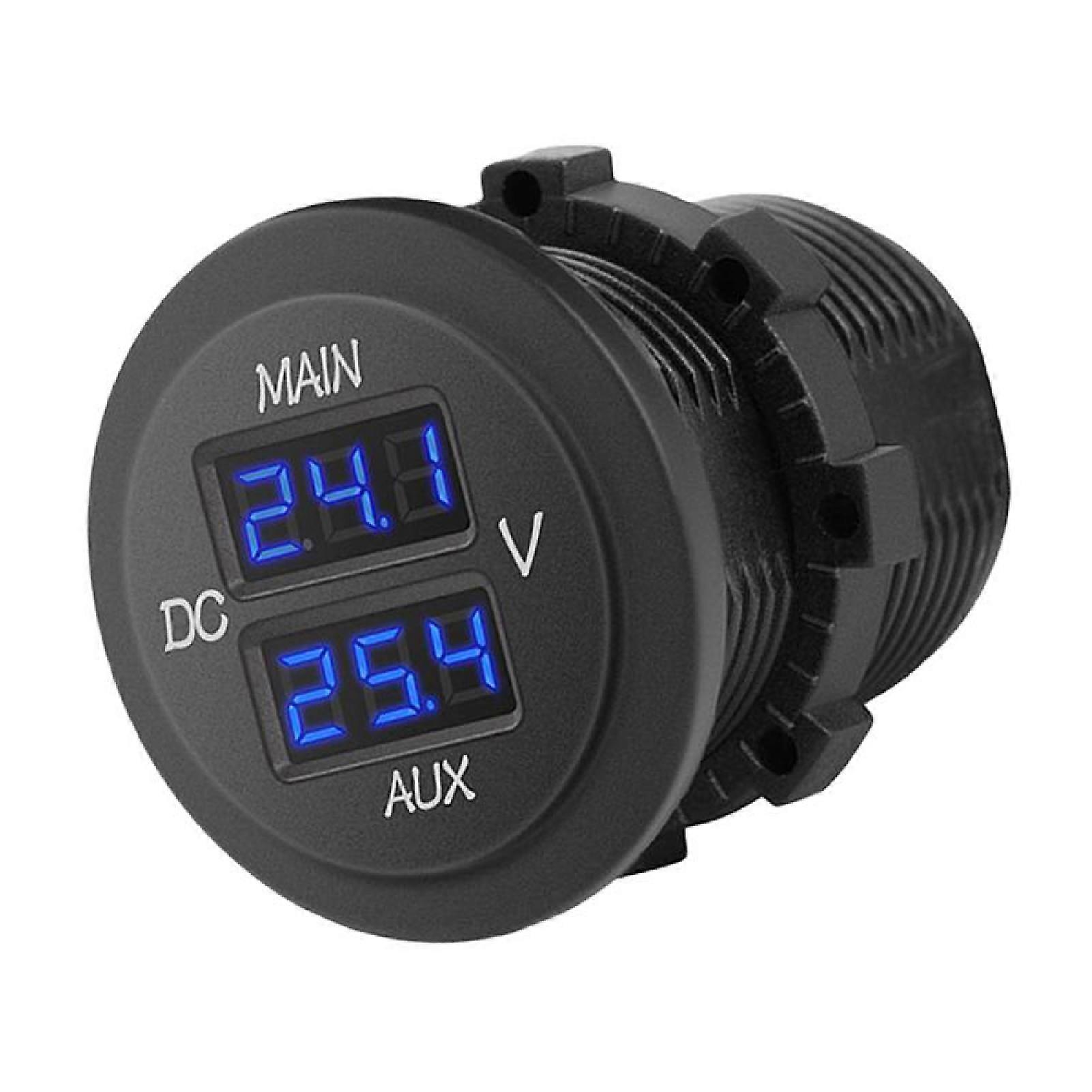 Volt Meter High Accuracy Battery Monitor Eco-friendly 12-24V Dual Digital LED Car Voltmeter for Motorcycle