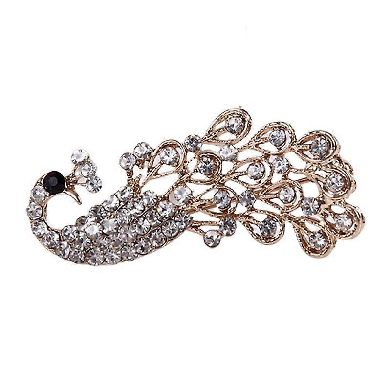 Durable Collar Pin Wedding Jewelry Shiny Peacock Shape