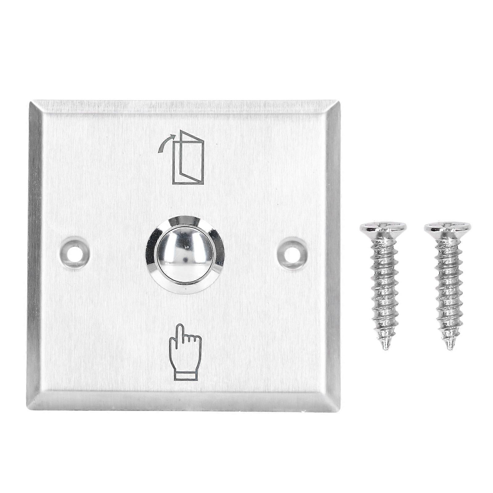 Stainless Steel Exit Button Switch for Door Access Control System, Durable Door Release Switch with Easy Installation and Reliable Performance
