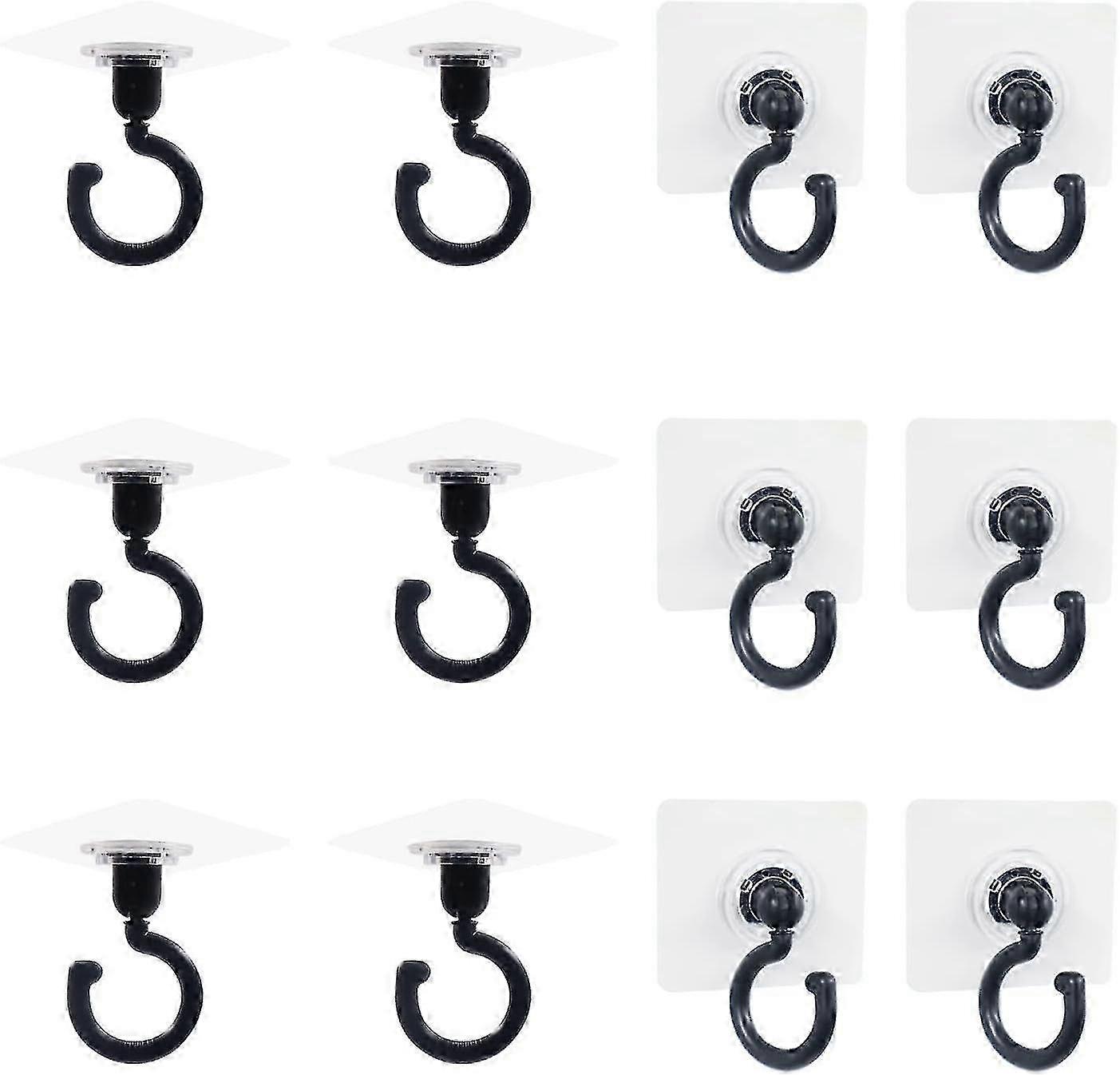 20pcs Adhesive Wall Ceiling Hooks, 360 Rotating Ceiling Hanger Hooks, No-drill No-damage Ceiling Hanging Utility Hooks For Lanterns Decor