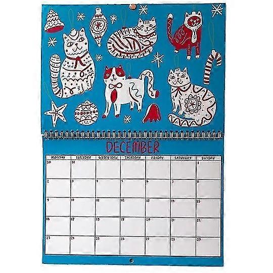 Cuddly Kittens 2024 Hangable Monthly Wall Calendar | 12" x 24" Open | Thick & Sturdy Paper |