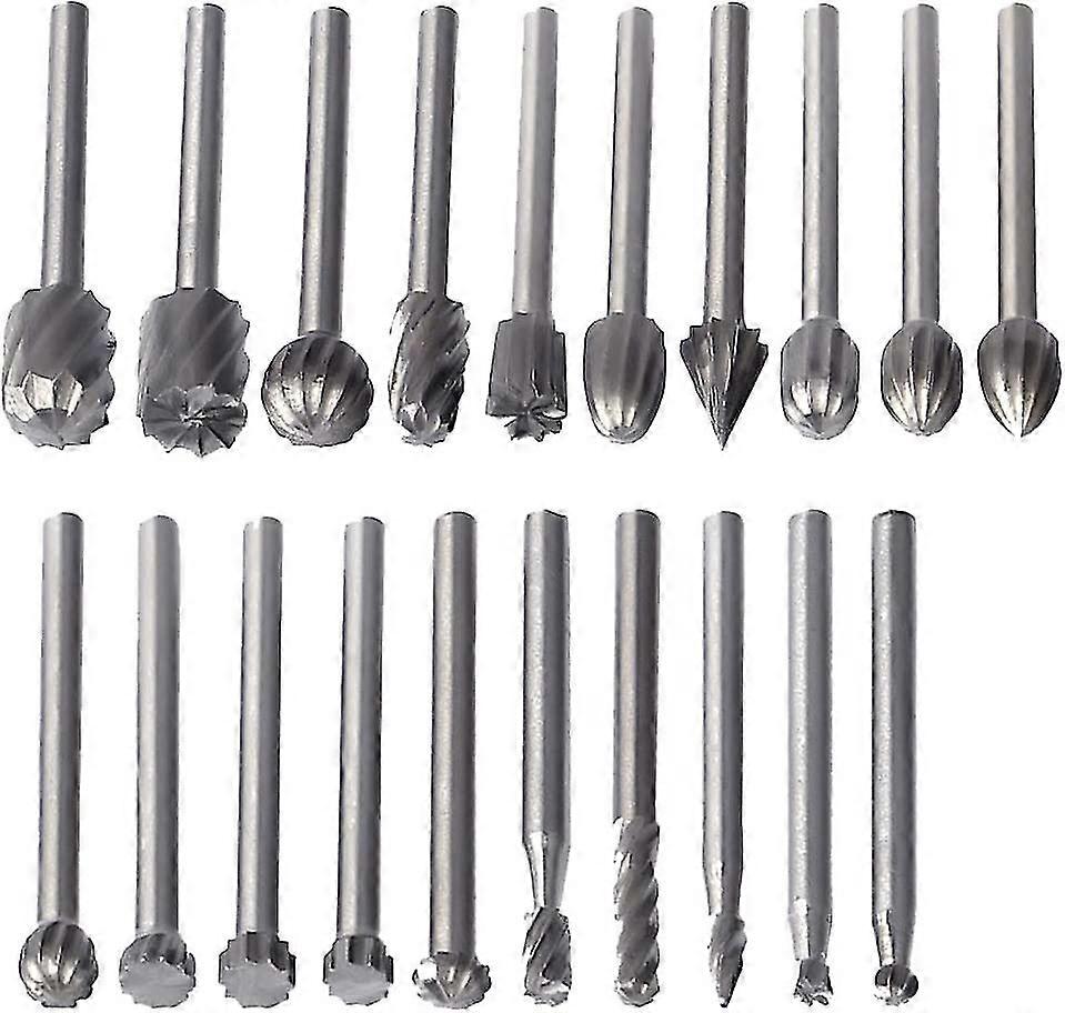 20 Piece Carbide Burr Set, Tungsten Carbide Bits Double Cut Rotary Burr Shank Die Sharpening Bits For Diy Woodworking, Metal Carving, Carving