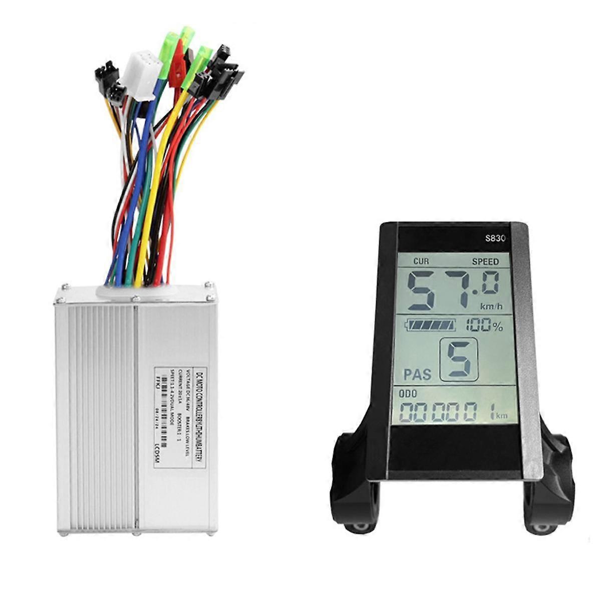 S830 Electric Bike LCD Display Dashboard SM5+2PIN+20A 36V/48V Sine Wave Controller for Mountain Bik