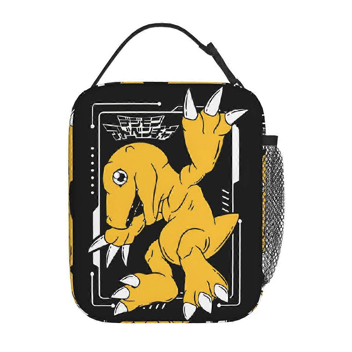 Digimon Agumon Insulated Lunch Bag Portable Reusable Cooler Bag Tote Lunch Box College Picnic Food Handbags