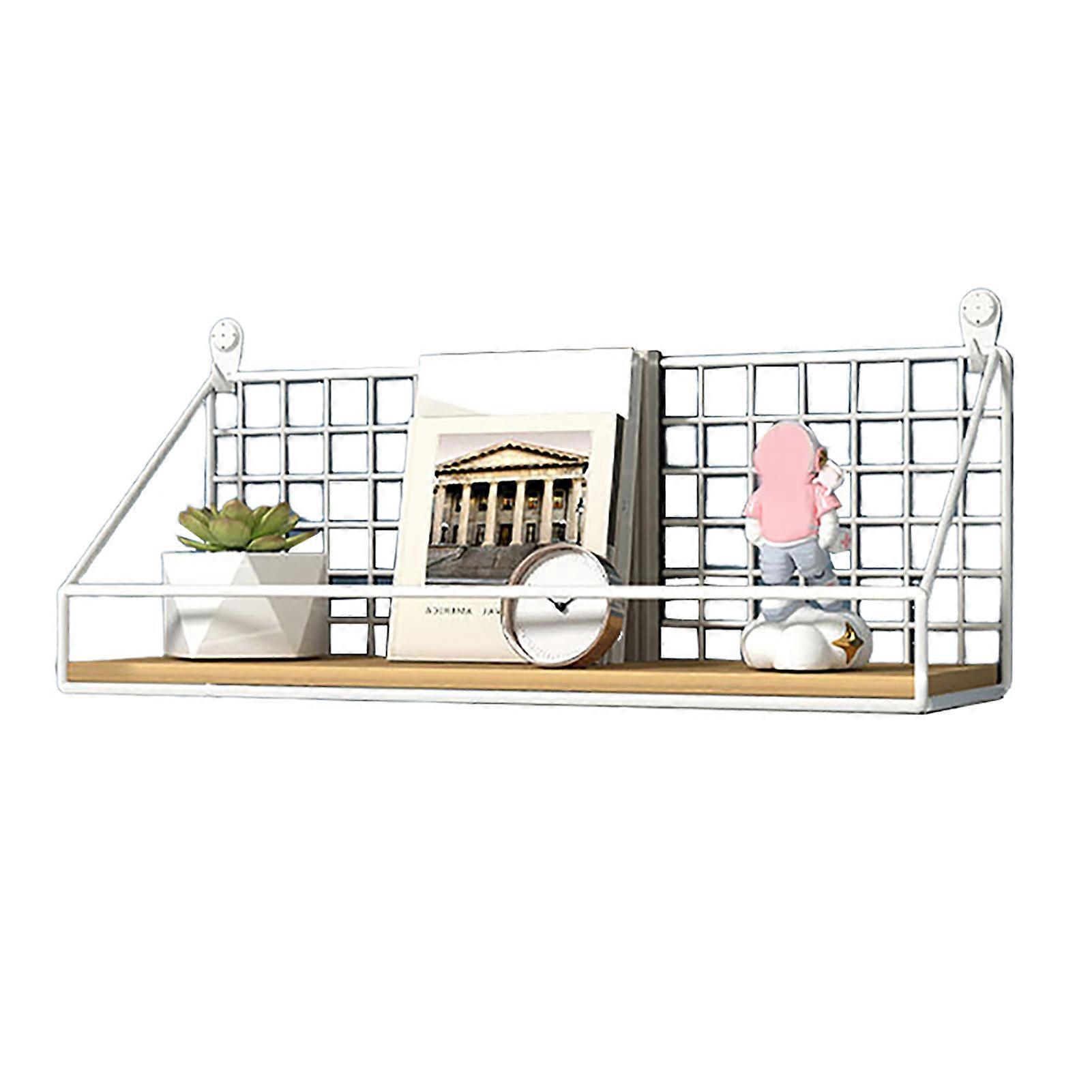 Wall-Mounted Floating Shelves Storage Rack Rustproof Strong Load-Bearing Easy to Install Bookshelf Metal Bracket