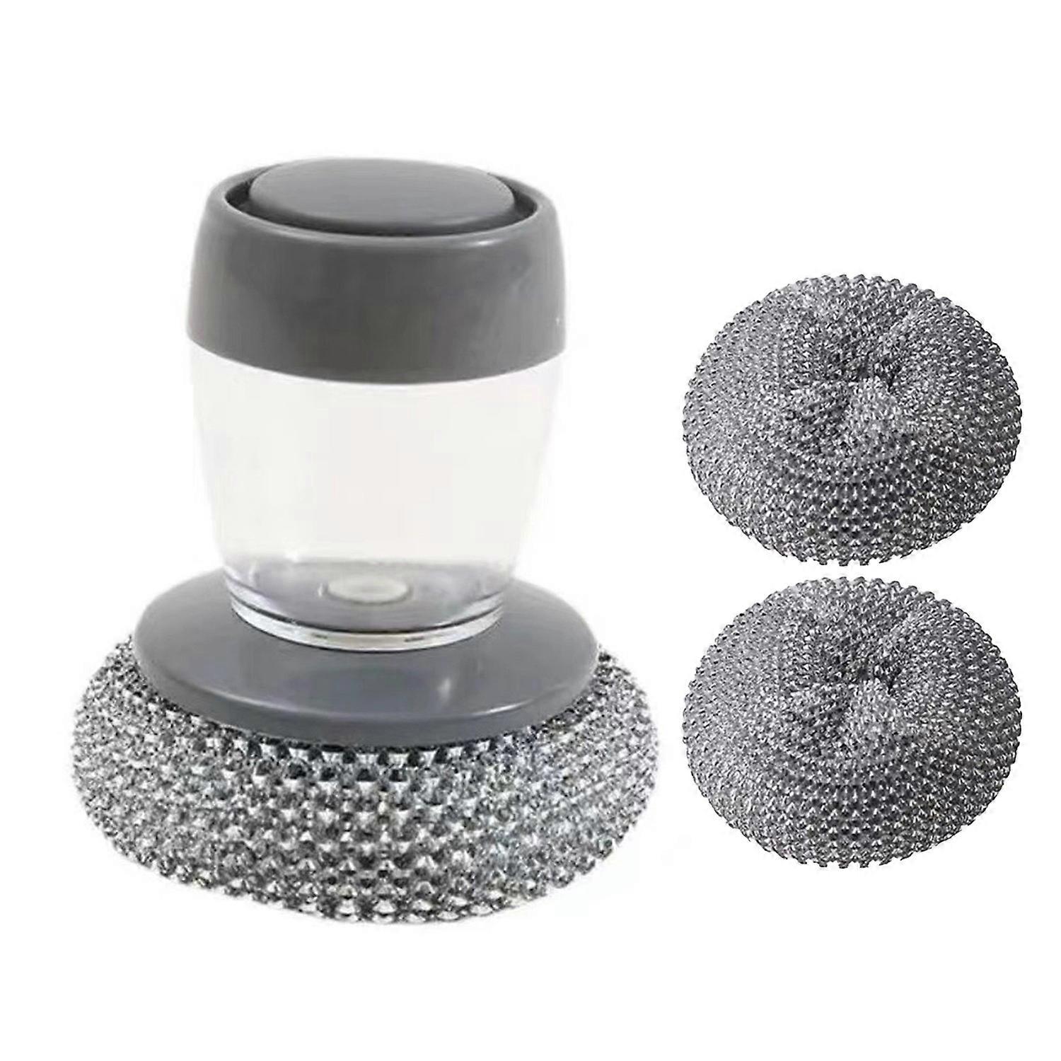 Multifunctional Cleaning Brush with Replaceable Head Press-to-Discharge Soap Dispensing Brush for