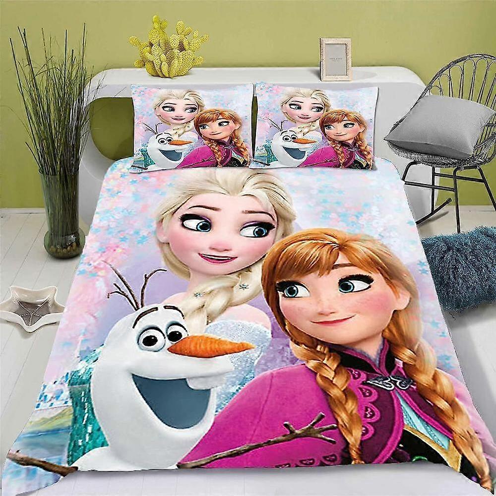 a390 Bed Sheets Disney Cartoon Frozen Olaf  Quilt Duvet Cover Set Pillowcase Bedclothes3-Piece Bedding Set (1 Duvet Cover + 2 Pillow Shams) Tm390