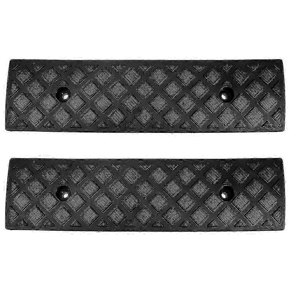 2pcs Rubber Car Curb Ramps Threshold Bridge Tracks Ramps For Driveway Sidewalk - JA