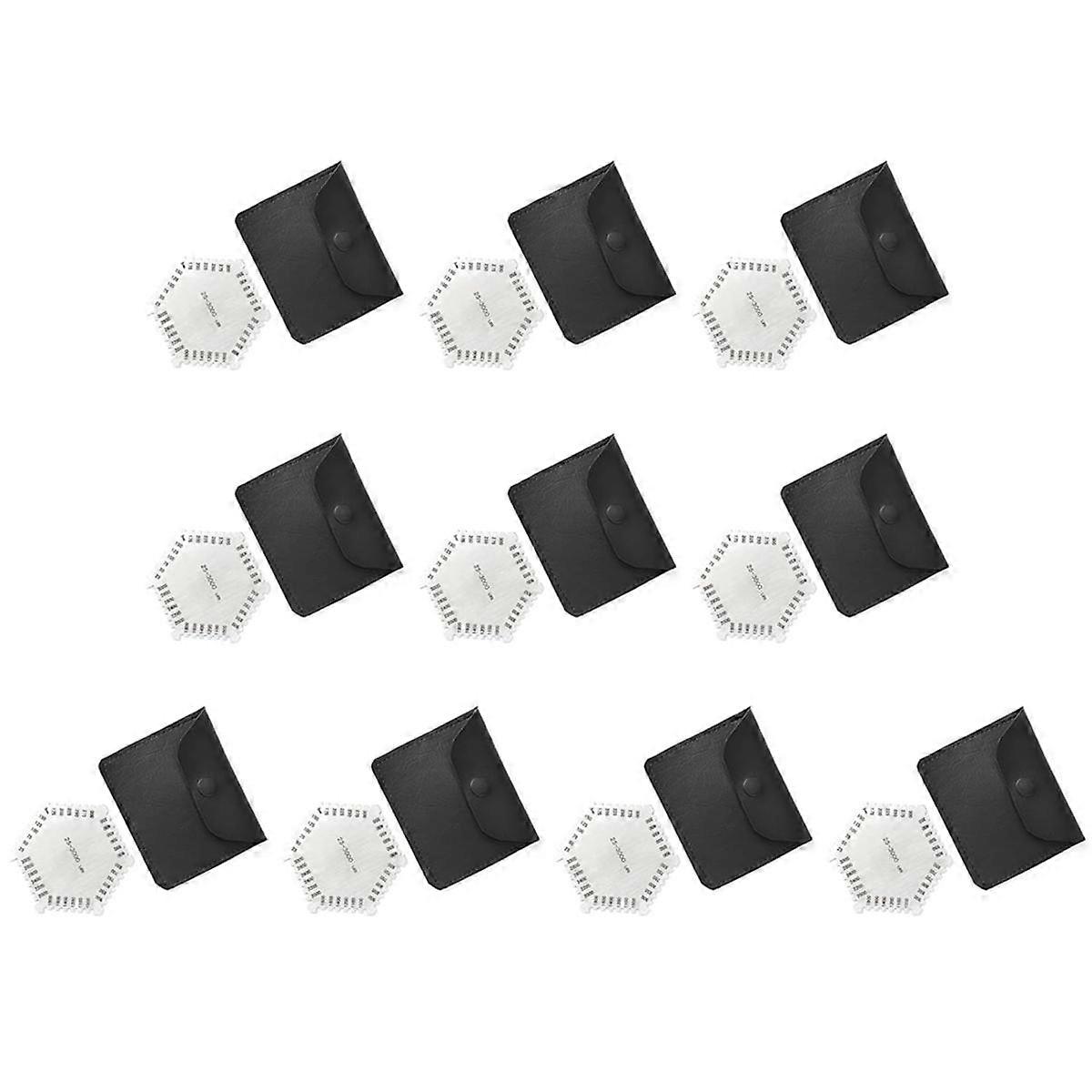 10PCS Wet Film Comb 25-3000um Thickness Gauge High Accuracy Stainless Steel with Storage Case