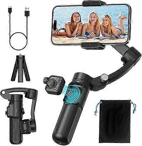 Gimbal Stabilizer for iPhone Phone Stabilizer with Detachable Remote Control, 3-Axis Phone Gimbal for Android & iPhone 16 15 Pro Max, Portable Foldabl