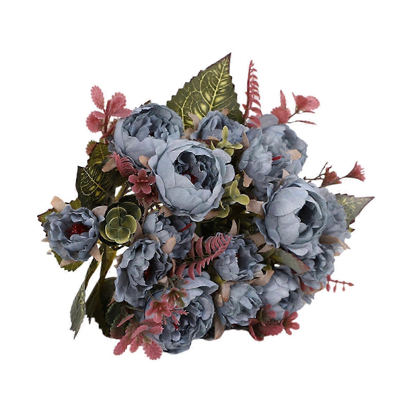 JIKAIX Simulation Flower High Simulation Ornamental Realistic Bouquet 9 Heads Artificial Peony Flowers for Wedding