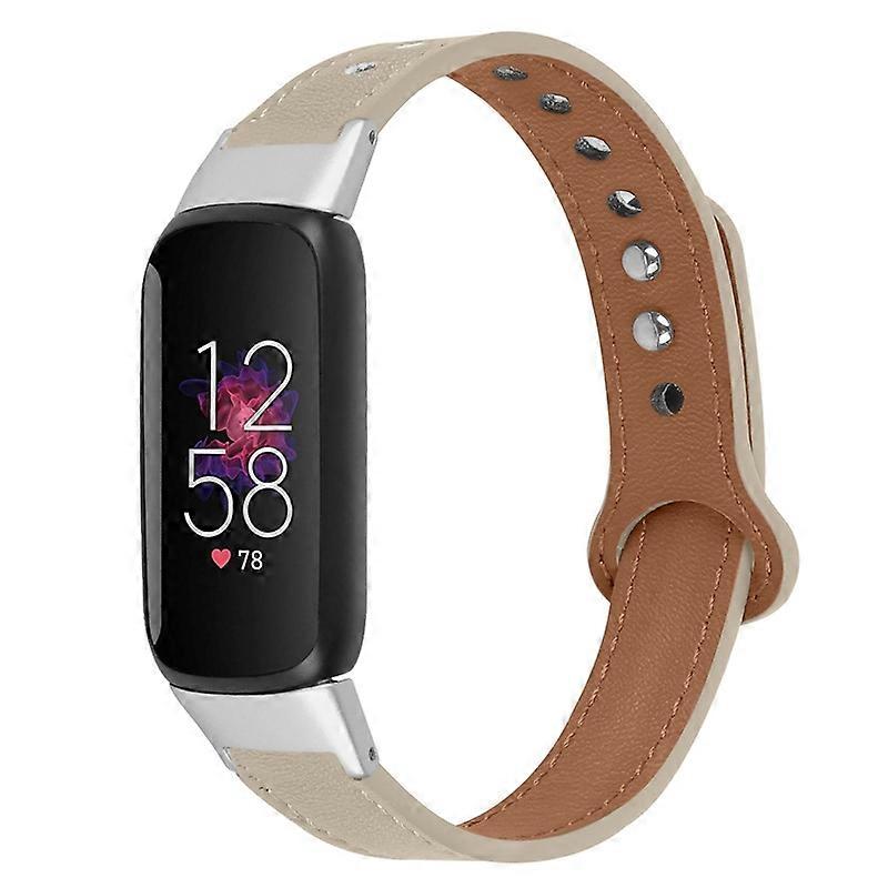 Type G Replacement Wrist Band for Fitbit Luxe Smart Watch Adjustable Top Layer Cowhide Strap