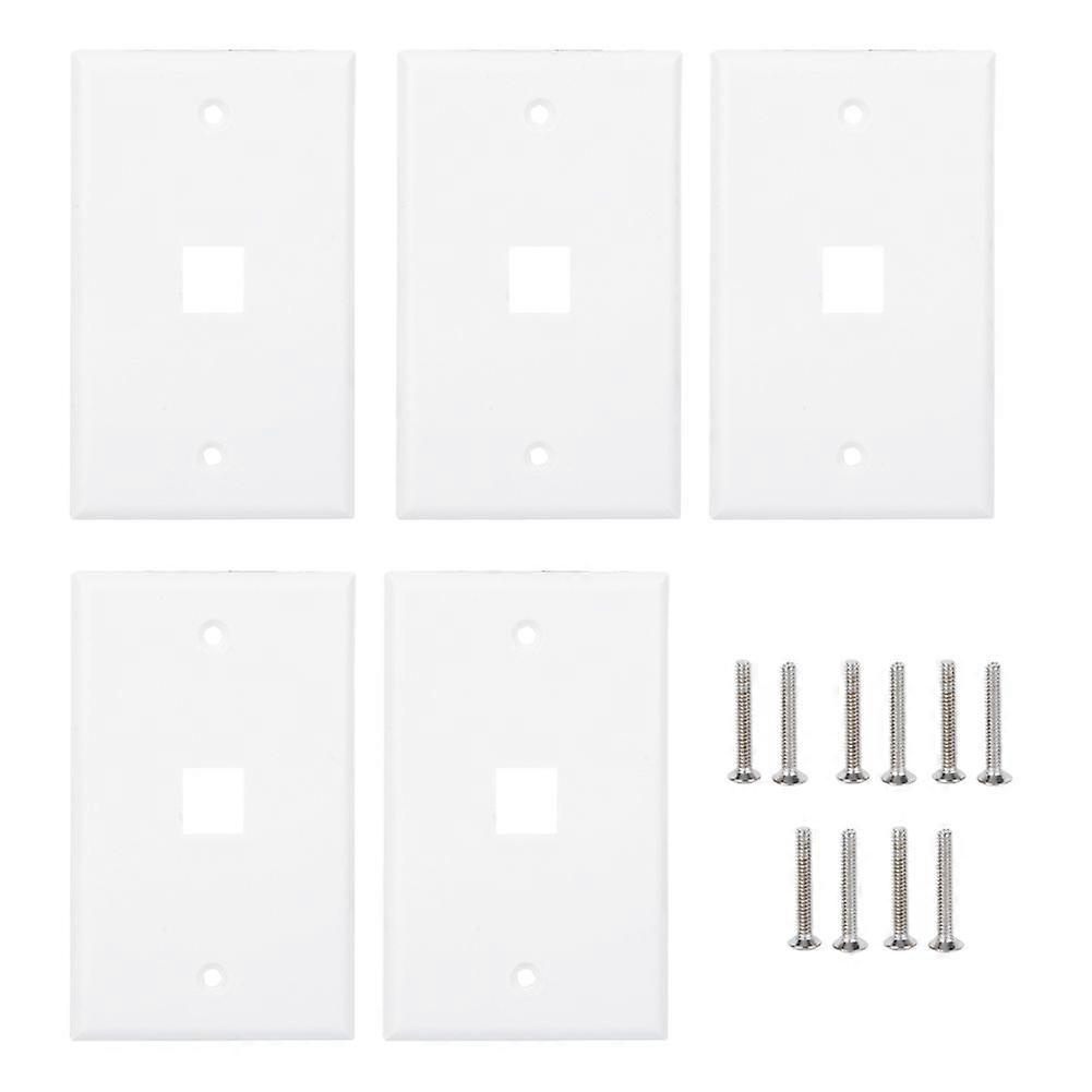 5Pcs Network Socket Panel 120 American Type Single Pot Wall Flat Face Plate RJ45 Faceplate