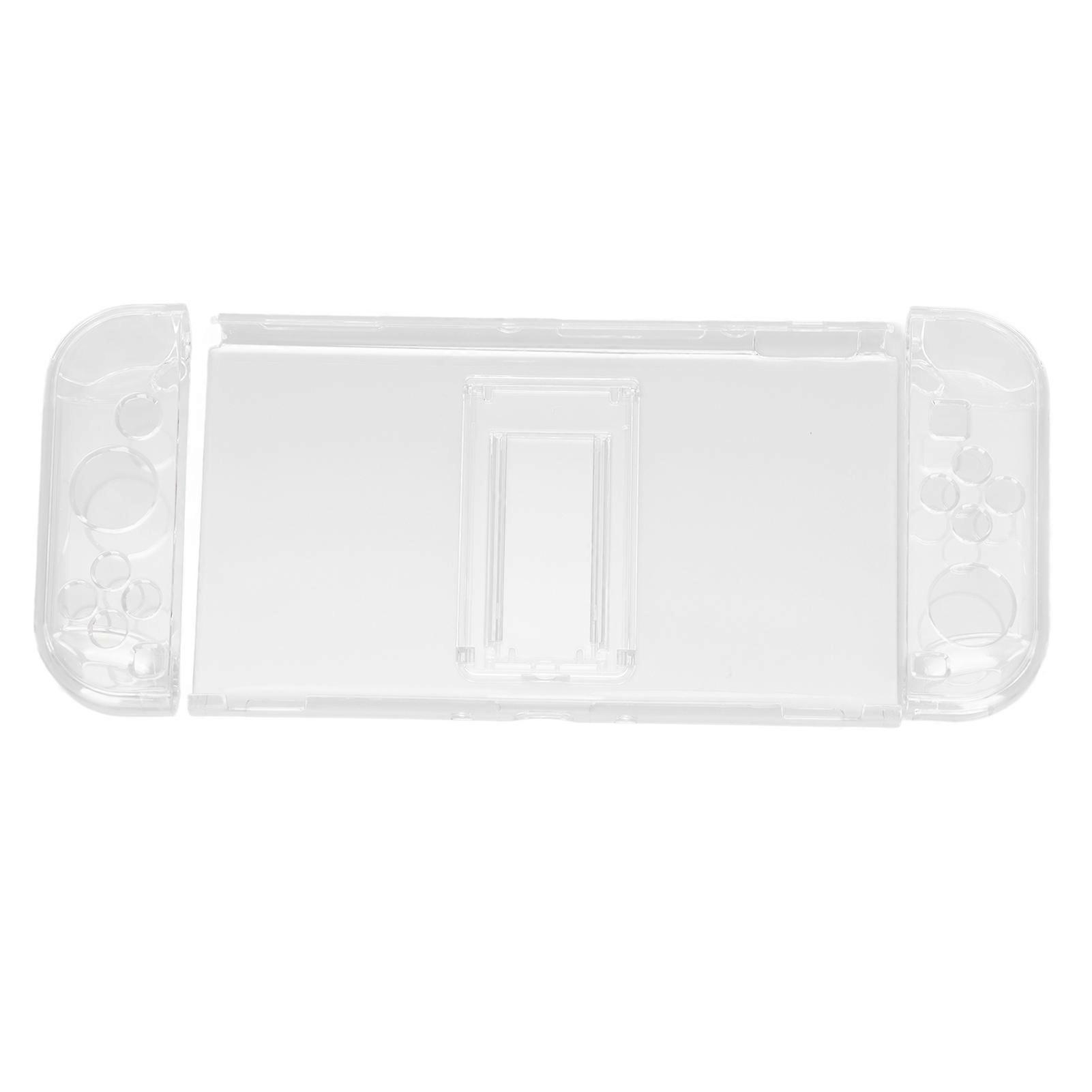 Game Console Protective Cover PC Transparent Gamepad Shell Case with Adjustable Bracket for Switch OLED