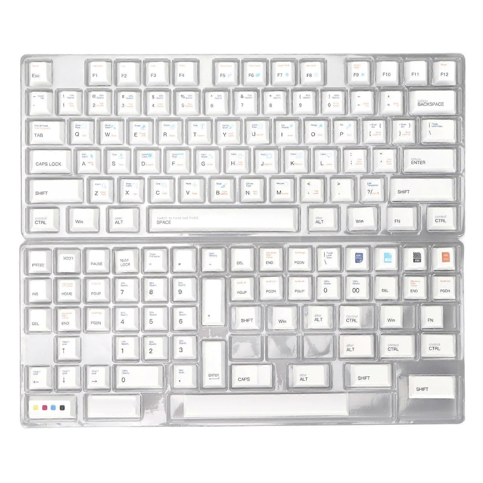 136 Keys PBT Keycaps Original Height Good Durability Comfortable Feel Keycap Set For DIY Mechanical Keyboard PS