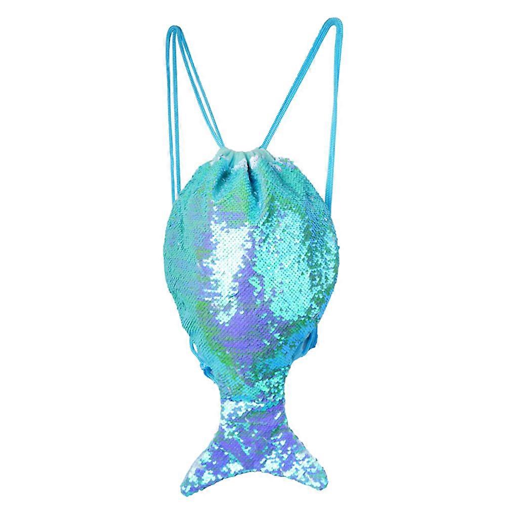 Réversible, Paillettes, Cordon de serrage, Sac, Sirène, Queue