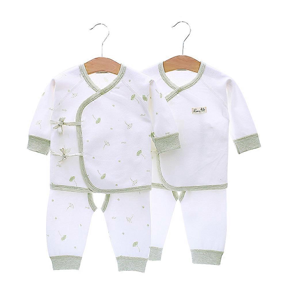 2 ensemble à la mode dessin animé motif bébé nouveau-né bébé tenue (vert clair 52)