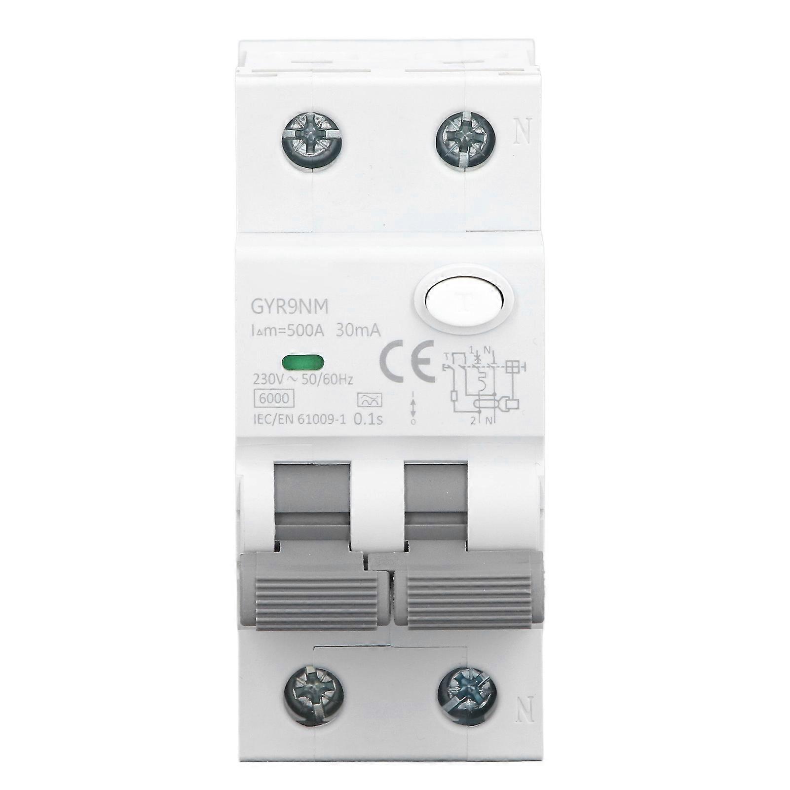 Residual Current Operated Circuit Breaker 1P+N 40A 30mA MCB Protection Switch with Over Current Protection for Home