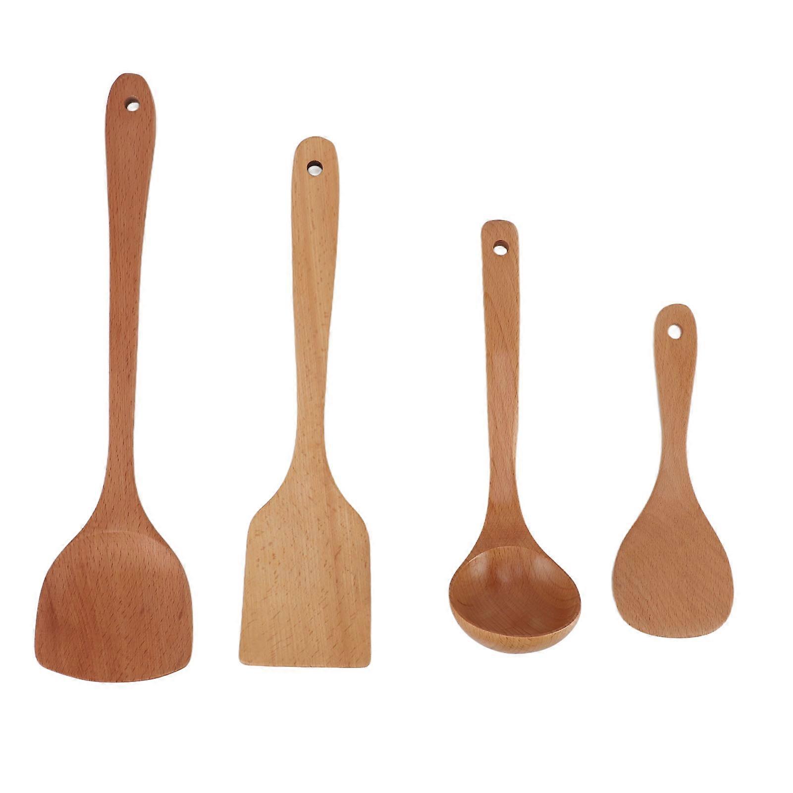 Non-slip and versatile wooden spatula for cooking, wooden kitchen utensil for frying and stewing