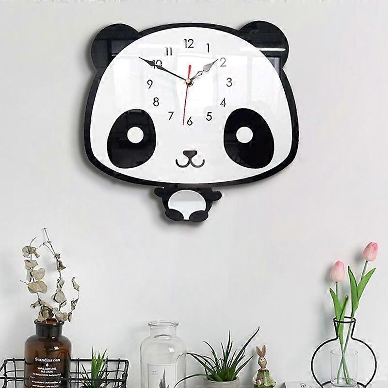 Creative Home Office Bedroom Decoration Panda Swing Acrylic Wall Clock