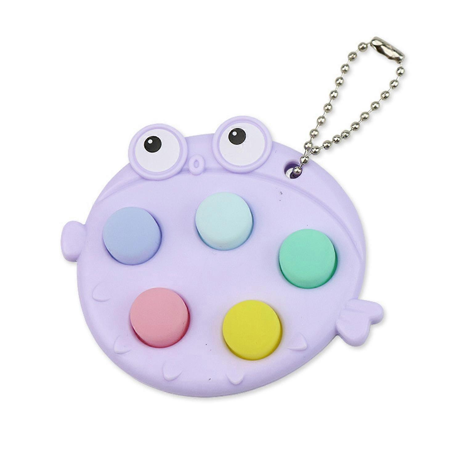 Push Bubble Puffer Fish Toy with Bead Chain Funny Stress Relief Quick Push Globefish Sensory